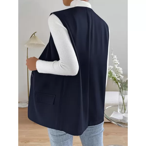 SweatyRocks Women's Elegant Sleeveless Blazer Jacket Vest Open Front Long Cardigan