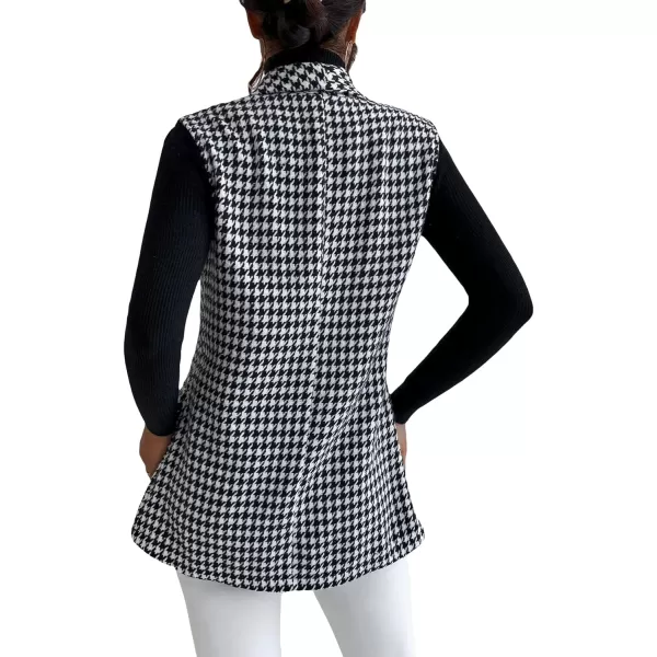 SweatyRocks Women's Elegant Sleeveless Blazer Jacket Vest Open Front Long Cardigan