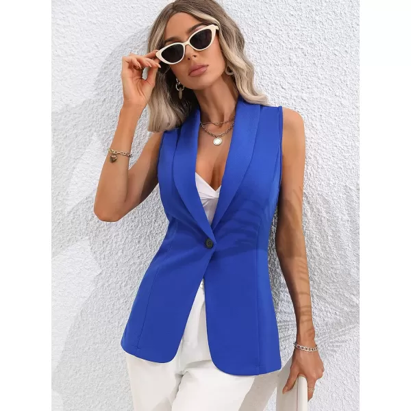 SweatyRocks Women's Elegant Sleeveless Blazer Jacket Vest Open Front Long Cardigan