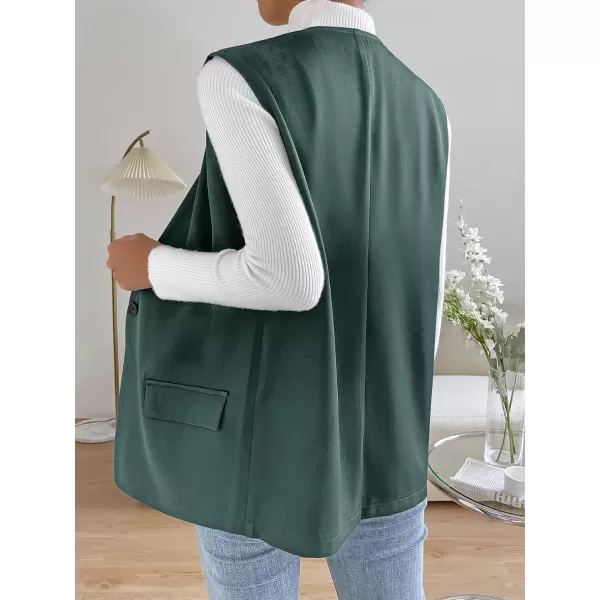 SweatyRocks Women's Elegant Sleeveless Blazer Jacket Vest Open Front Long Cardigan