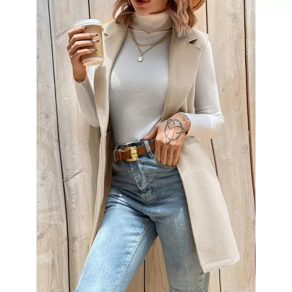 SweatyRocks Women's Elegant Sleeveless Blazer Jacket Vest Open Front Long Cardigan