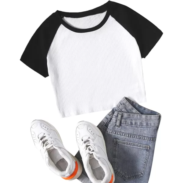 SweatyRocks Women's Embroidered Crop Top Short Sleeve T Shirt