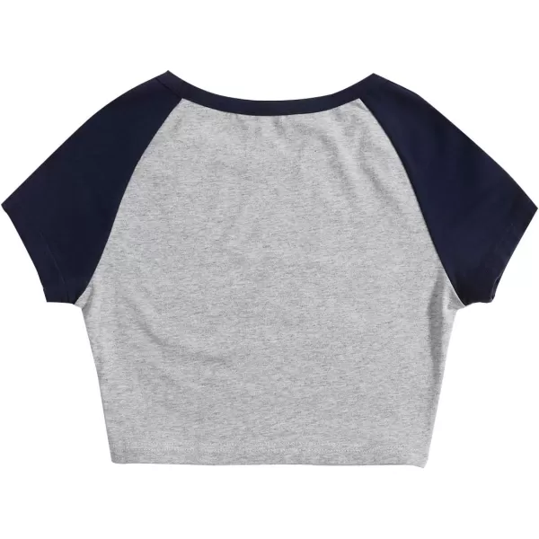SweatyRocks Women's Embroidered Crop Top Short Sleeve T Shirt