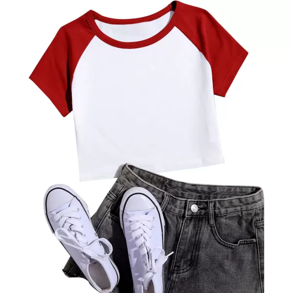 SweatyRocks Women's Embroidered Crop Top Short Sleeve T Shirt