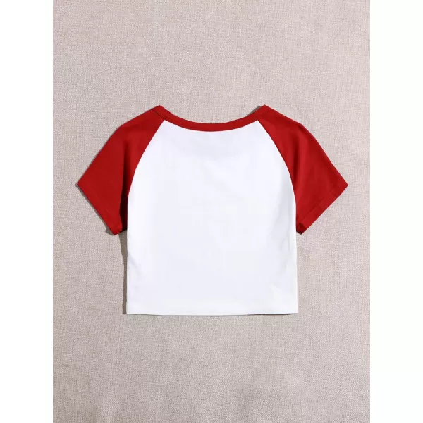 SweatyRocks Women's Embroidered Crop Top Short Sleeve T Shirt