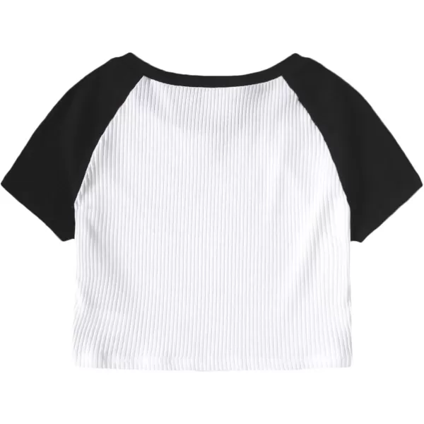 SweatyRocks Women's Embroidered Crop Top Short Sleeve T Shirt