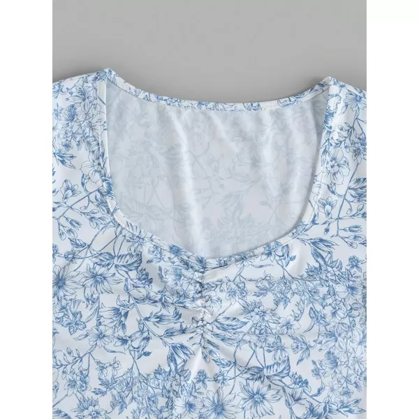 SweatyRocks Women's Embroidered Crop Top Short Sleeve T Shirt