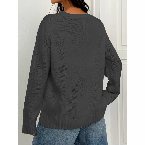 SweatyRocks Women's Flag Pattern Long Sleeve Round Neck Sweater Casual Loose Pullover Sweater