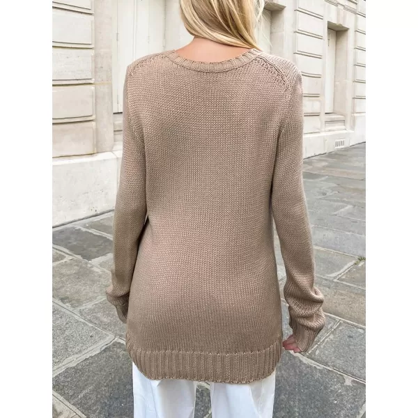 SweatyRocks Women's Flag Pattern Long Sleeve Round Neck Sweater Casual Loose Pullover Sweater