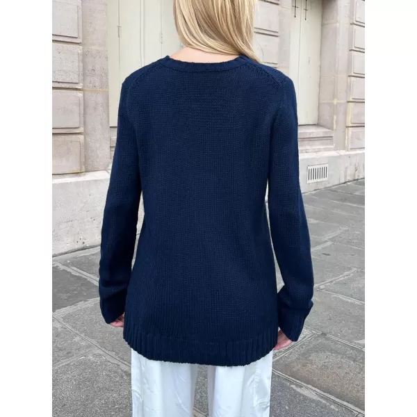 SweatyRocks Women's Flag Pattern Long Sleeve Round Neck Sweater Casual Loose Pullover Sweater