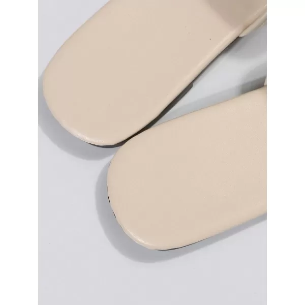 SweatyRocks Women's Floral Print Square Toe Flat Sandals Outdoor Mesh Slides Sandals