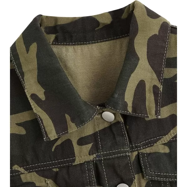 SweatyRocks Women's Fringe Button Down Crop Denim Jacket Sleeveless Collared Jean Coats