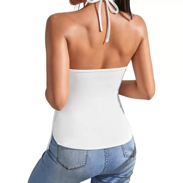 SweatyRocks Women's Fringe Sleeveless Boho Tassel Tank Top Slim Fit Cami Halter Tops