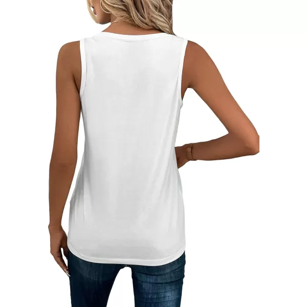 SweatyRocks Women's Half Button V Neck Tank Top Sleeveless Front Pocket Basic Tops