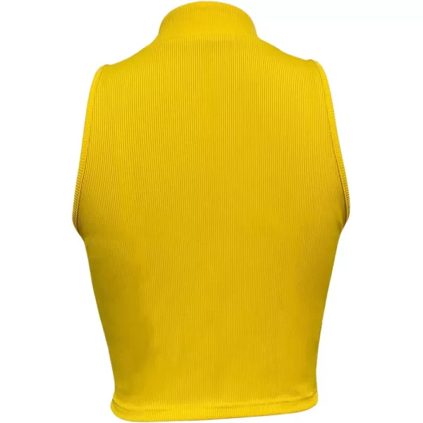 SweatyRocks Women's Half Zip Stand Collar Sleeveless Slim Fit Cropped Vest Tank Tops