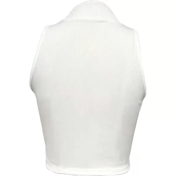 SweatyRocks Women's Half Zip Stand Collar Sleeveless Slim Fit Cropped Vest Tank Tops