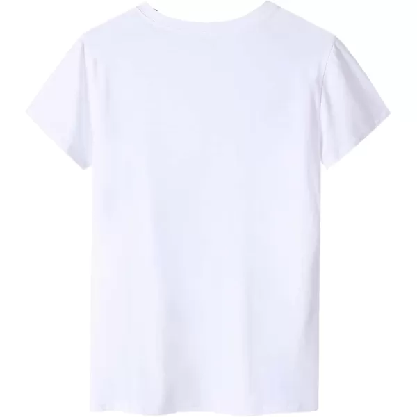 SweatyRocks Women's Heart Print T Shirts Summer Funny Short Sleeve Tops