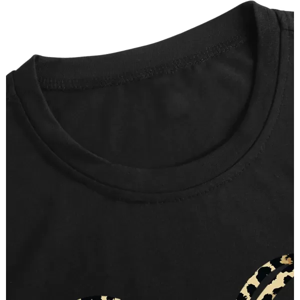 SweatyRocks Women's Heart Print T Shirts Summer Funny Short Sleeve Tops