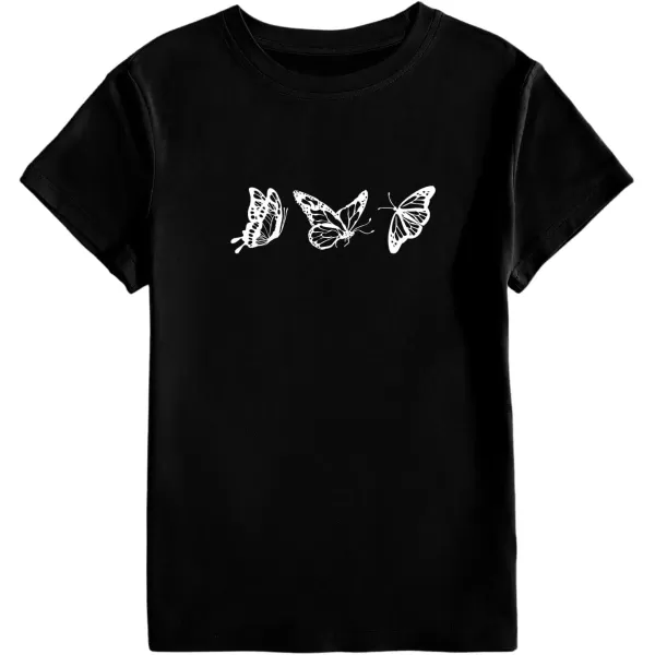 SweatyRocks Women's Heart Print T Shirts Summer Funny Short Sleeve Tops