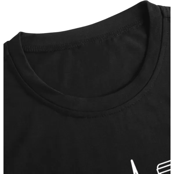 SweatyRocks Women's Heart Print T Shirts Summer Funny Short Sleeve Tops