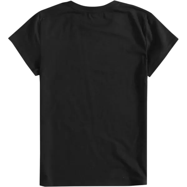 SweatyRocks Women's Heart Print T Shirts Summer Funny Short Sleeve Tops