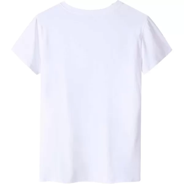 SweatyRocks Women's Heart Print T Shirts Summer Funny Short Sleeve Tops