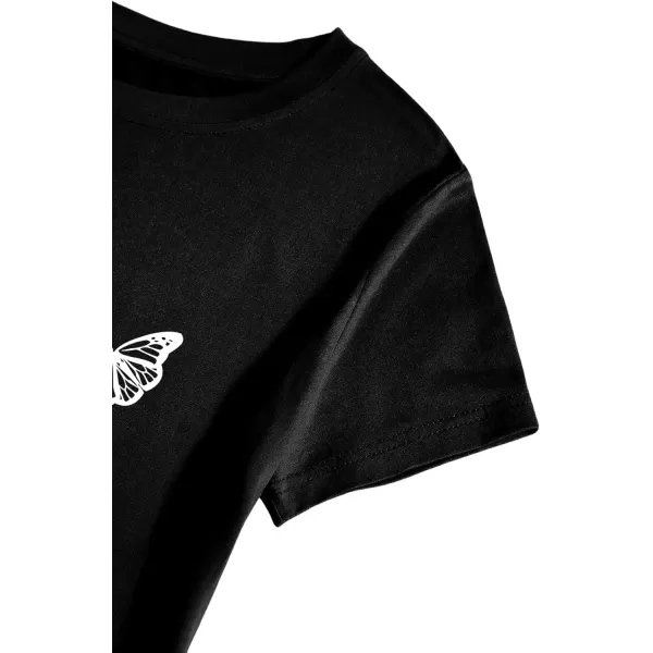 SweatyRocks Women's Heart Print T Shirts Summer Funny Short Sleeve Tops