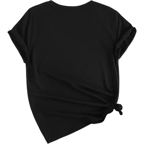 SweatyRocks Women's Heart Print T Shirts Summer Funny Short Sleeve Tops