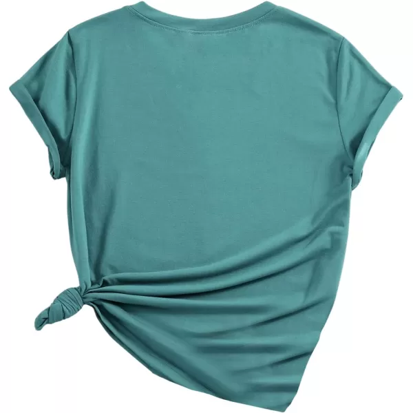 SweatyRocks Women's Heart Print T Shirts Summer Funny Short Sleeve Tops
