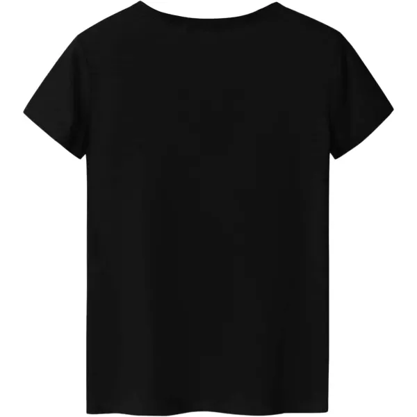 SweatyRocks Women's Heart Print T Shirts Summer Funny Short Sleeve Tops
