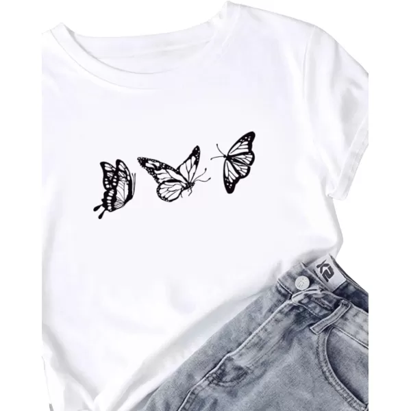 SweatyRocks Women's Heart Print T Shirts Summer Funny Short Sleeve Tops