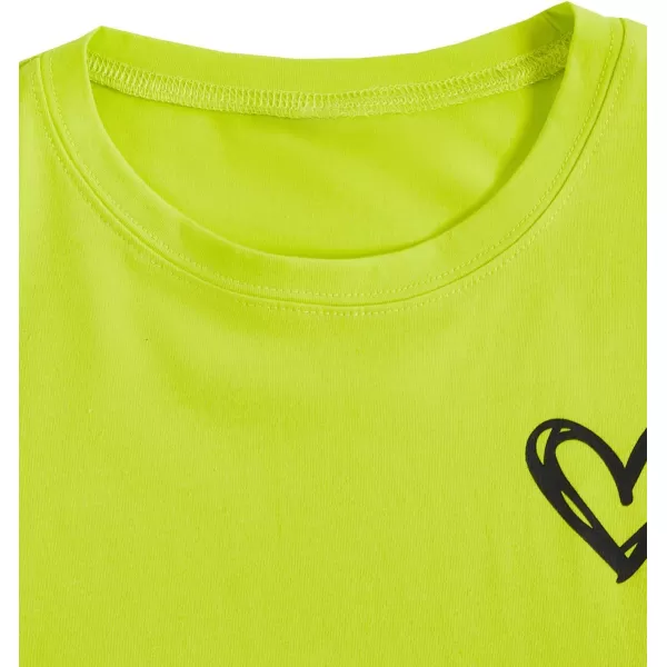 SweatyRocks Women's Heart Print T Shirts Summer Funny Short Sleeve Tops