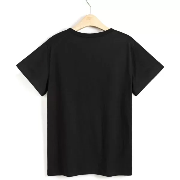 SweatyRocks Women's Heart Print T Shirts Summer Funny Short Sleeve Tops