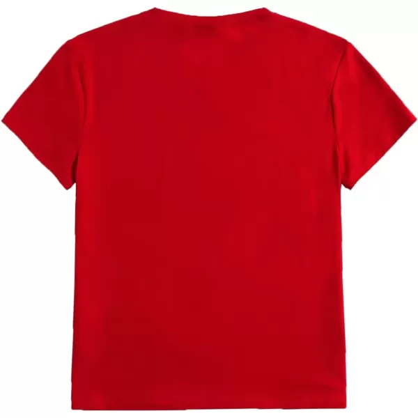 SweatyRocks Women's Heart Print T Shirts Summer Funny Short Sleeve Tops