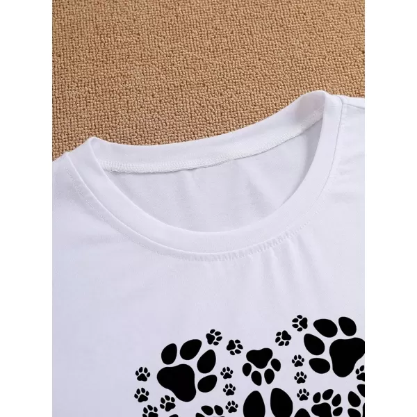 SweatyRocks Women's Heart Print T Shirts Summer Funny Short Sleeve Tops