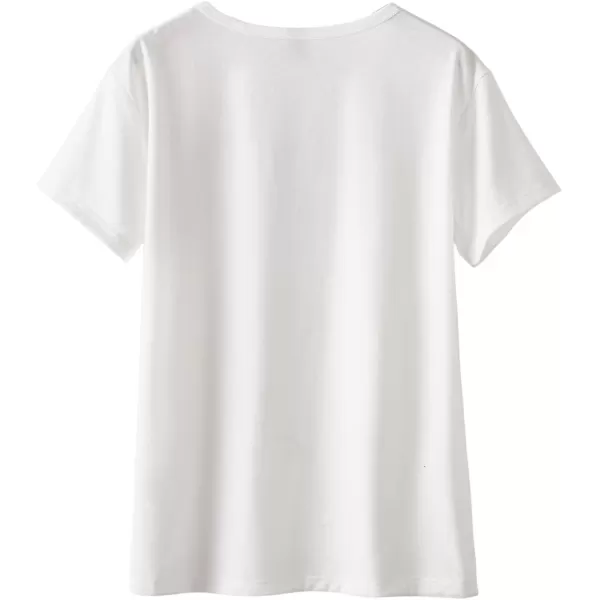 SweatyRocks Women's Heart Print T Shirts Summer Funny Short Sleeve Tops