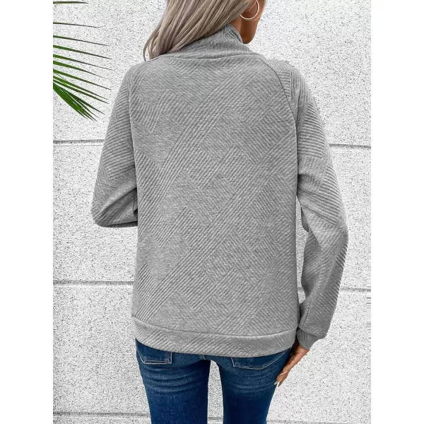 SweatyRocks Women's High Neck Long Raglan Sleeve Sweatshirt Casual Button Side Pullover Tops