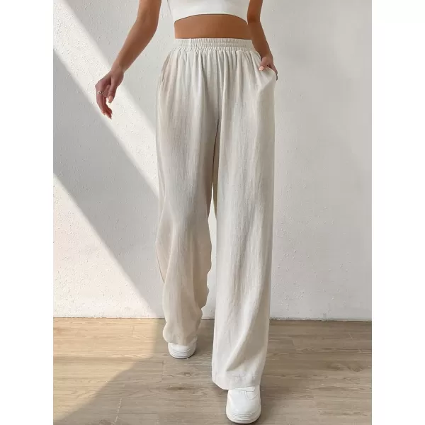 SweatyRocks Women's High Waist Drawstring Split Thigh Wide Leg Palazzo Pants