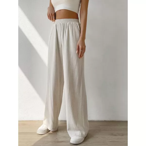 SweatyRocks Women's High Waist Drawstring Split Thigh Wide Leg Palazzo Pants