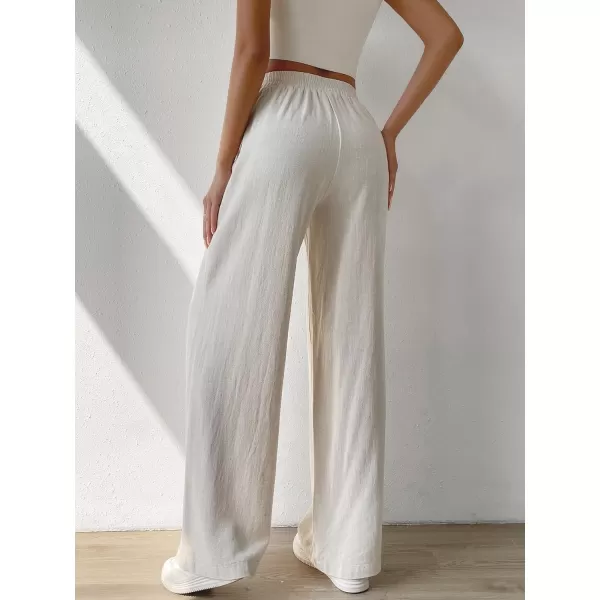 SweatyRocks Women's High Waist Drawstring Split Thigh Wide Leg Palazzo Pants