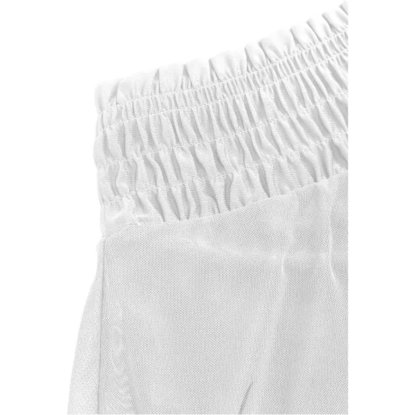 SweatyRocks Women's High Waist Mesh Bikini Bottom Frill Solid Beachwear Casual Bathing Shorts