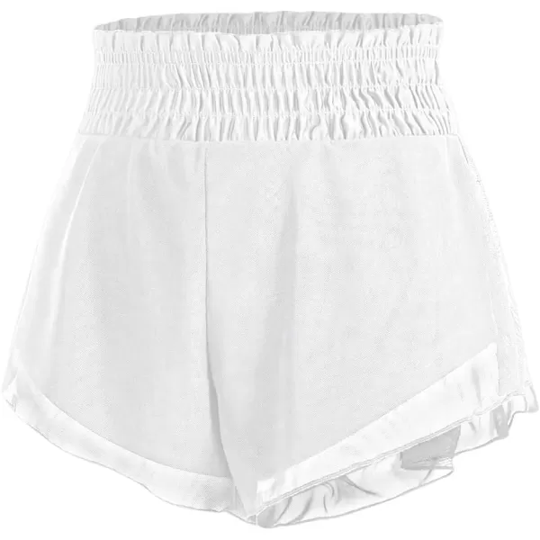 SweatyRocks Women's High Waist Mesh Bikini Bottom Frill Solid Beachwear Casual Bathing Shorts