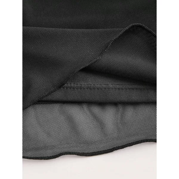 SweatyRocks Women's High Waist Mesh Bikini Bottom Frill Solid Beachwear Casual Bathing Shorts