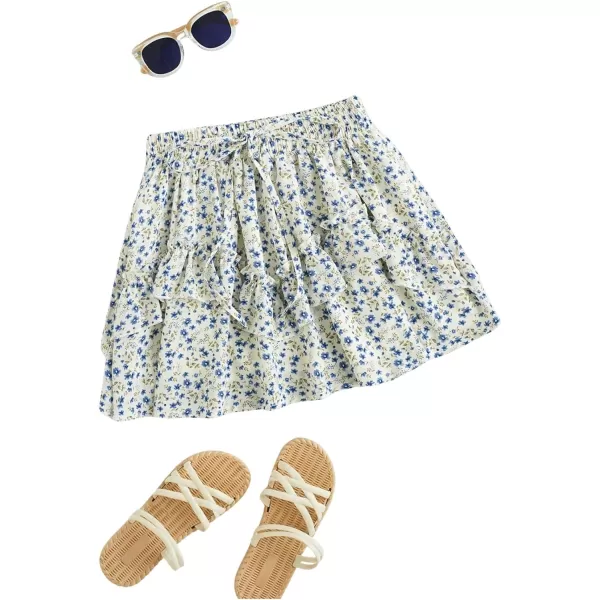 SweatyRocks Women's High Waist Mini Pleated Skater Skirt Flared A-Line Floral Short Skirt
