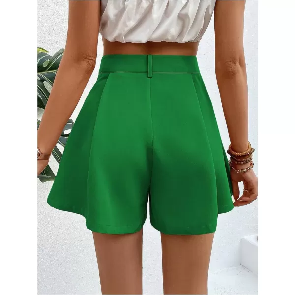 SweatyRocks Women's High Waist Wide Leg Button Front Pleated Short Summer Mini Shorts
