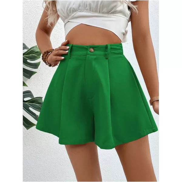SweatyRocks Women's High Waist Wide Leg Button Front Pleated Short Summer Mini Shorts