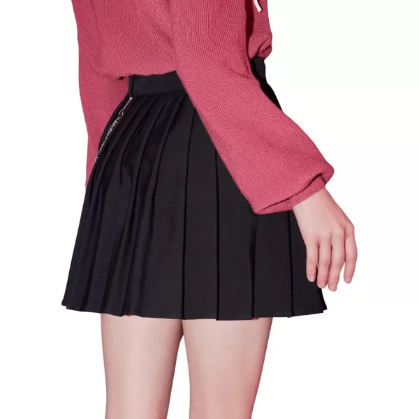SweatyRocks Women's High Waisted A Line Pleated Skirt Cute Chain Skater Mini Skirts
