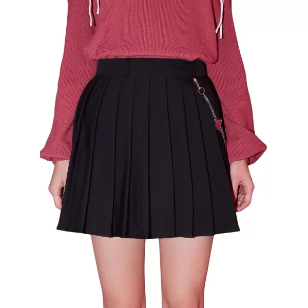 SweatyRocks Women's High Waisted A Line Pleated Skirt Cute Chain Skater Mini Skirts