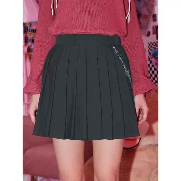 SweatyRocks Women's High Waisted A Line Pleated Skirt Cute Chain Skater Mini Skirts