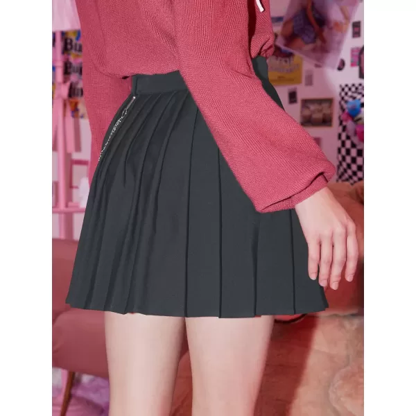 SweatyRocks Women's High Waisted A Line Pleated Skirt Cute Chain Skater Mini Skirts